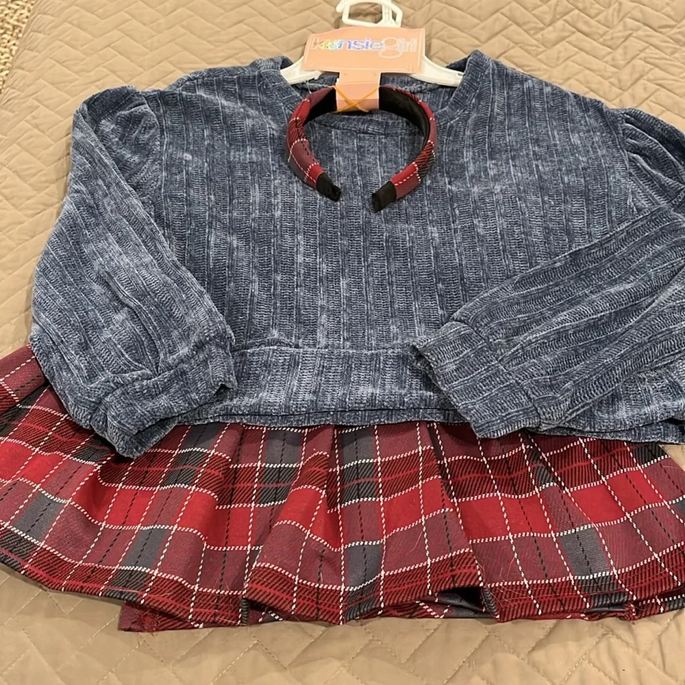 KensieGirl Chenille Sweater And Plaid Skirt Set / NWT / Size 10